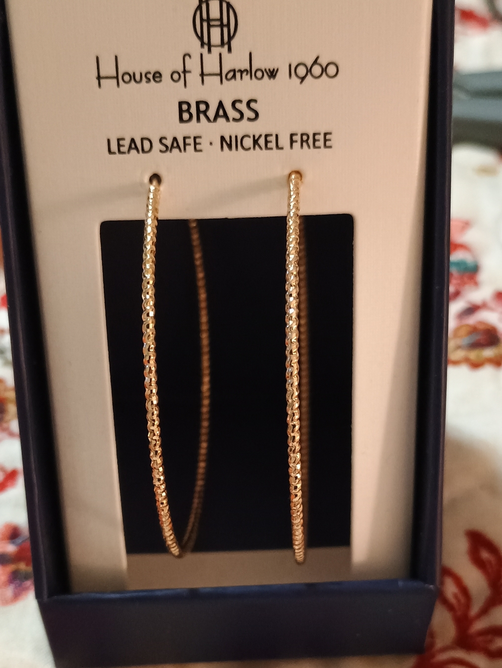 House of Harlow 1960 Gold Brass Twisted Rope Hoop Earrings NWT